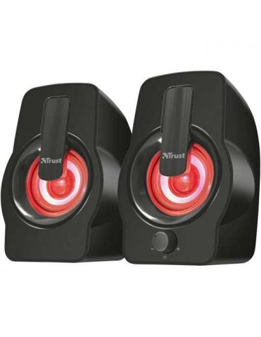 Trust Gemi Altavoces USB 2.0 12W - Iluminacion RGB - Control de Volumen - Cable de 1.40m - Color Negro