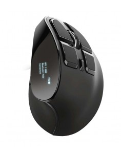 Trust Voxx Raton Ergonomico Inalambrico Recargable 2400dpi - 8 Botones - Pantalla LED - Uso Diestro - Color Negro