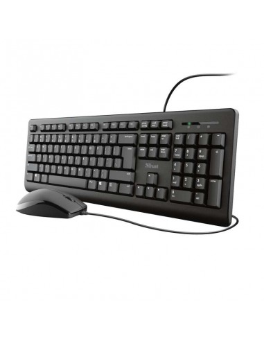 Trust TKM250 Pack USB Teclado 104 Teclas-Raton 3 Botones - Teclas Silenciosas - Resistente a Vertidos - Uso Ambidiestro -