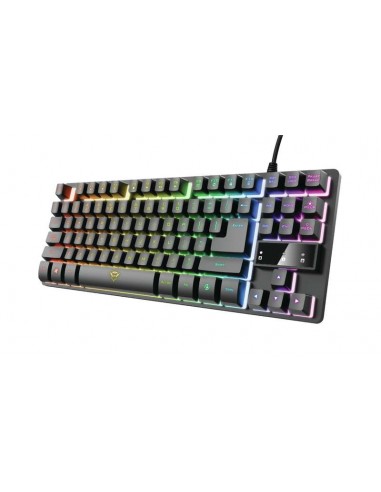 Trust Gaming GXT 833 Thado TKL Teclado Compacto USB - 12 Teclas Multimedia - Antighosting - Iluminacion LED - Cable Trenzado