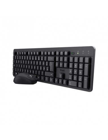 Trust TKM-360 Pack Teclado y Raton Inalambricos y Silenciosos - 1600dpi - 13 Teclas Multimedia - Color Negro