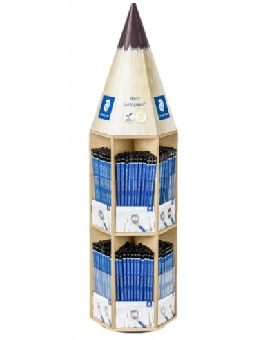 Staedtler Mars Lumograph 100 Expositor con 576 Lapices de Grafito de Graduaciones Surtidas - Alta Resistencia a la Rotura -