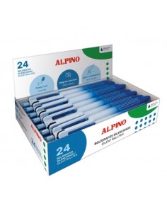 Alpino Boligrafo Retractil Silencioso - Punta 1mm - Agarre Antideslizante - Color Azul