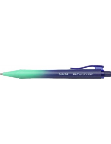 Faber-Castell Daily Ball Flow Edition Buzzing Blue Boligrafo Retractil XB - Atractivo DiseÃ±o - Tinta Azul Indeleble -