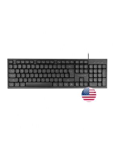 Tacens Anima AK02 Teclado Completo - Cable 1.3m - Disposicion Inglesa QWERTY US - Teclas Silenciosas de Perfil Bajo - Accesos