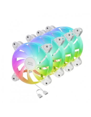 Mars Gaming MF-4A Pack de 4 Ventiladores de 120mm - 1000rpm - Iluminacion ARGB sin Marco - FDB - Silencioso 14dB - Tornillos
