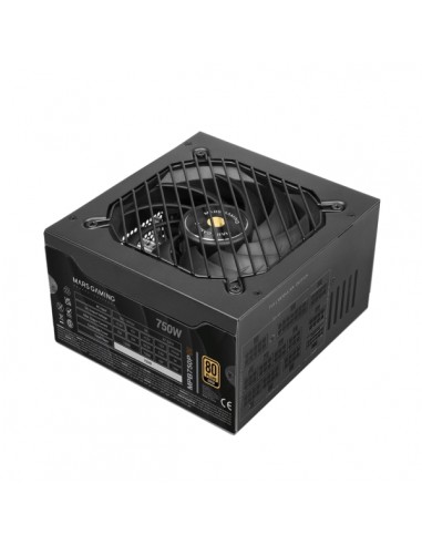 Mars Gaming MPB750PSI Fuente de Alimentacion ATX - 750W - 80 Plus Gold - Ventilador 140mm - Silencioso 12dB - Cableado