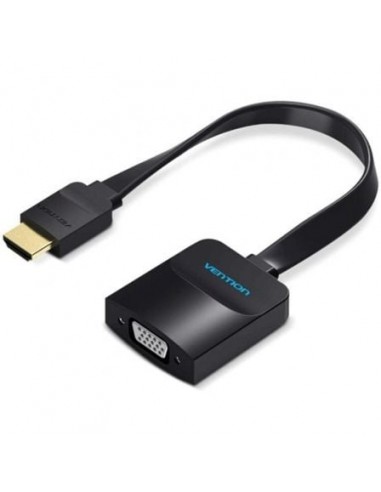 Vention Cable Conversor Plano HDMI Macho a VGA Hembra - Full HD - ARC - Longitud 0.15m - Puerto de Audio 3.5mm - MicroUSB -