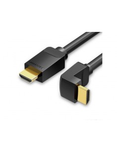 Vention Cable HDMI 2.0 Acodado - Resolucion 4K - ARC - Longitud 1m - Conectores Chapados en Oro - Revestimiento en PVC - HDR