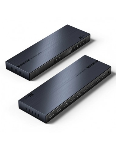 Vention Duplicador HDMI - Resolucion 4K - 1 Entrada - 8 Salidas - Aluminio - Color Negro