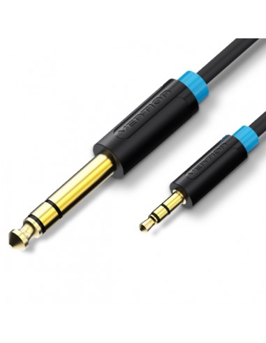 Vention Cable de Audio Estereo - Longitud 5m - Jack 6.5mm - Jack 3.5mm - Conectores Chapados en Oro - Blindaje Multicapa -