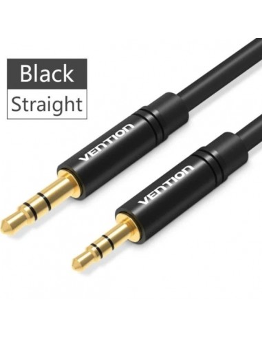 Vention Cable de Audio Estereo - Longitud 1.5m - Jack 3.5mm - Jack 2.5mm - Conectores Chapados en Oro - Color Negro