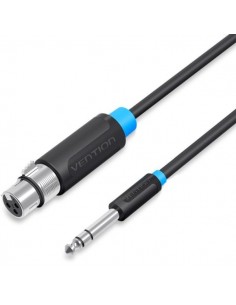 Vention Cable de Audio - Longitud 1m - TRS 6.5mm - XLR Hembra - Blindaje Multicapa - Color Negro