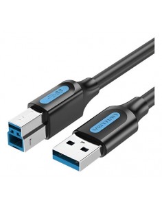 Vention Cable de Impresora - Longitud 1.5m - USB-A - USB-B 3.0 - Transferencia hasta 5Gbps - PVC - Acabado Niquelado - Color