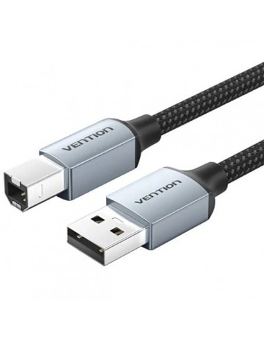 Vention Cable de Impresora - Longitud 10m - USB-A - USB-B - Transferencia hasta 480Mbps - Chaqueta Trenzada de Algodon y PVC