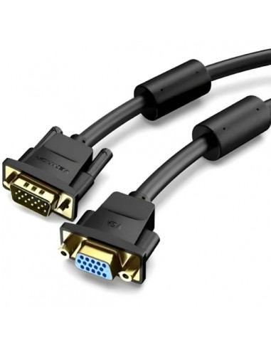 Vention Cable Extensor SVGA Macho a VGA Hembra - Longitud 3m - Full HD - 30 AWG - Filtro de Ferrita - Conectores Chapados en