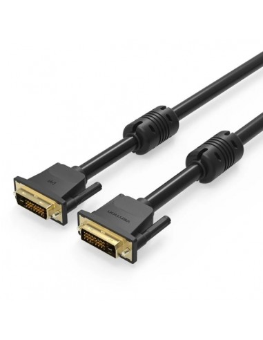 Vention Cable DVI-D - Compatible con Resoluciones 2K - Longitud 3m - PVC - Conectores Chapados en Oro - Color Negro