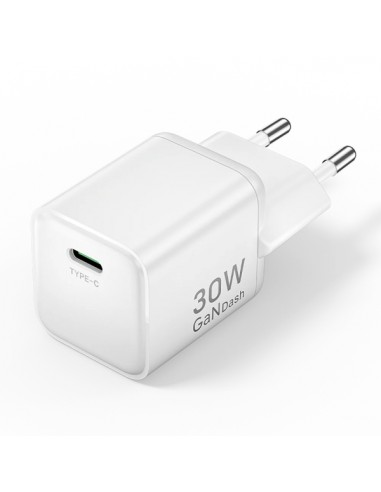 Vention Cargador de Pared - 30W - GaN - USB-C - Power Delivery 3.0 - Qualcomm 3.0 - Carga Rapida - Color Blanco