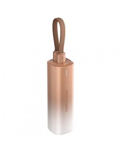 Vention Powerbank de 5000mAh - Potencia de Salida hasta 20W - USB-C - Cable USB-C a Lightning de 11cm - 30x30x99.8mm - Color