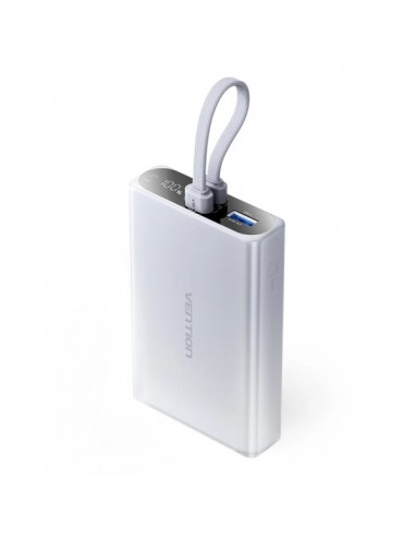 Vention Powerbank de 10000mAh - Potencia de Salida hasta 22.5W - USB-A - USB-C - Pantalla - Linterna LED Integrada - Apto