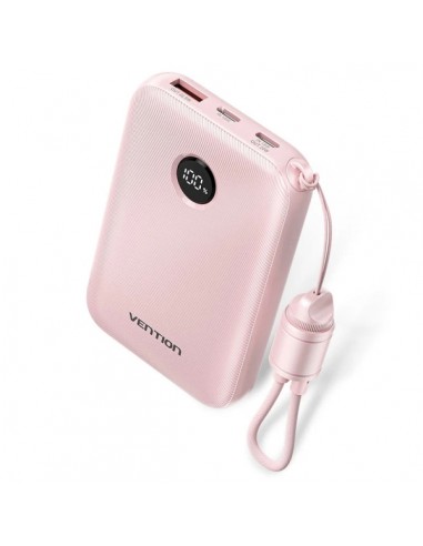 Vention Powerbank de 10000mAh - Potencia de Salida hasta 22.5W - USB-A - USB-C - Pantalla LED - Cable USB-C de 17cm - Apto