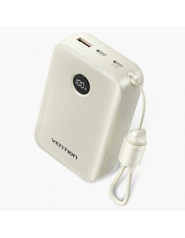 Vention Powerbank de 20000mAh - Potencia de Salida hasta 22.5W - USB-A - USB-C - Pantalla LED - Cable USB-C de 17cm - Apto