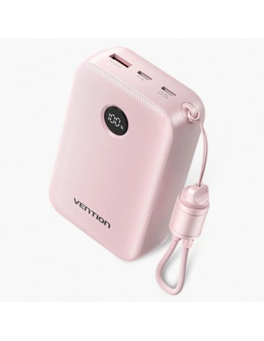 Vention Powerbank de 20000mAh - Potencia de Salida hasta 22.5W - USB-A - USB-C - Pantalla LED - Cable USB-C de 17cm - Apto