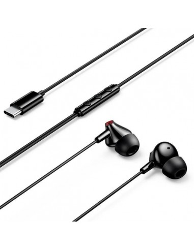 Vention Echo Lite Auriculares Intraurales con Cable de 1.2m - USB-C - Microfono Integrado - Altavoz de 12mm - Color Negro