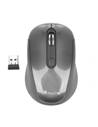 NGS Haze Raton Inalambrico USB 1600dpi - 3 Botones - Uso Ambidiestro - Color Gris Negro