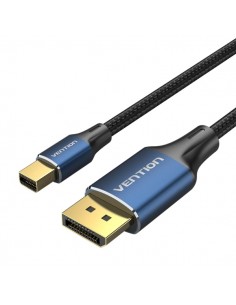 Vention Cable Displayport 1.4 8K - Longitud 1.5m - PVC con Trenzado de Algodon - DP Macho a MiniDP Macho - Conectores