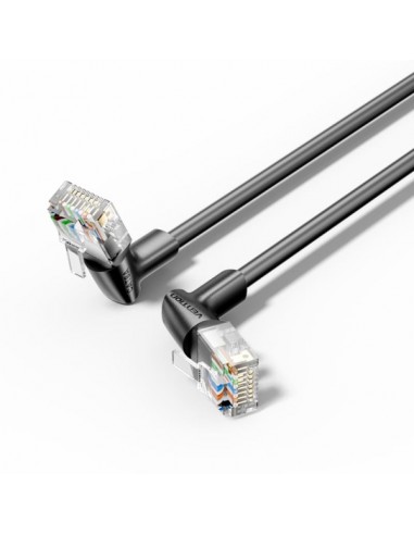Vention Cable de Red Acodado Cat.6a UTP - Slim - Longitud 15m - Velocidad hasta 10Gbps - 32 AWG - Cubierta de PVC - Color