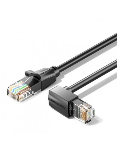 Vention Cable de Red Cat.6 UTP - Longitud 10m - Acodado - Velocidad hasta 1Gbps - 26AWG - Cubierta de PVC - Color Negro