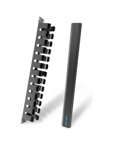 Vention Organizador de Cables de Red - 24 Puertos - Compatible con Racks de 19" - Marco de Acero SPCC - Tratamiento