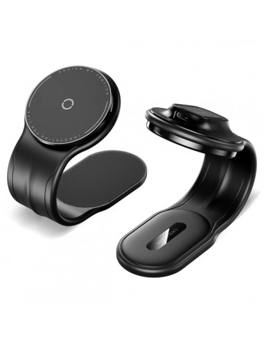 Vention Soporte Cargador Magnetico para Smartphone - 15W - USB-C - Adhesivo 3M y Velcro - Plegable - Color Negro