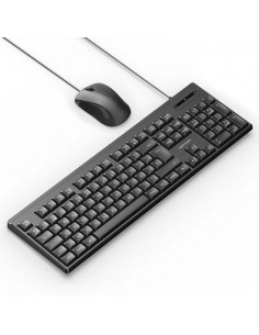 Vention Pack Tecaldo y Raton con Cable de 1.5m - QWERTY ES - 105 Teclas - Raton Simetrico con 3 Botones 1000dpi - Carcasa en