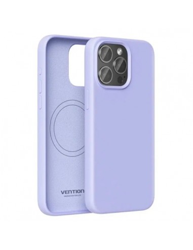 Vention Funda de Silicona para Iphone 14 - Anillo Magnetico MagSafe - Forro Interior de Microfibra - Color Morado