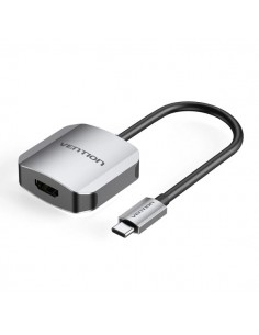 Vention Adapatador Conversor - USB-C Macho - HDMI Hembra - Cable 15cm - Aluminio - Color Gris