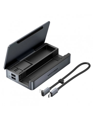 Vention Estacion de Docking 9 en 1 - Soporte Multidispositivo - Multiples Compartimentos - Ethernet RJ45 - Incluye Cable -