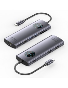 Vention Estacion de Docking 9 en 1 - 100W - Cable USB-C de 15cm Integrado - HDMI 4K - Displayport - Ethernet RJ45 - USB-C -