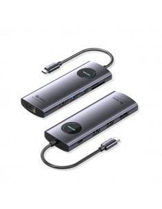 Vention Estacion de Docking 10 en 1 - 100W - Cable USB-C de 15cm Integrado - 2xHDMI 4K - Ethernet RJ45 - Displayport - USB-C