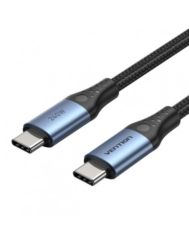 Vention Cable USB-C - Potencia hasta 240W - Longitud 2m - Recubrimiento de Nailon Trenzado - Velocidad hasta 480Mbps - Chip