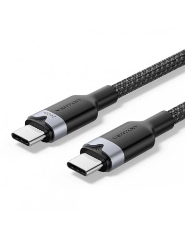 Vention Cable USB-C - Potencia hasta 240W - Longitud 1m - Recubrimiento de Nailon Trenzado - Velocidad hasta 480Mbps - Color
