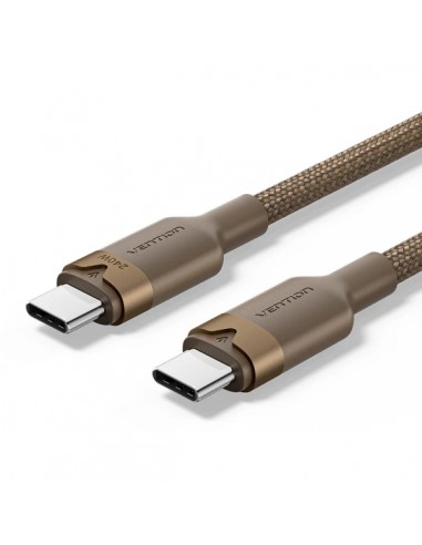 Vention Cable USB-C - Potencia hasta 240W - Longitud 2m - Recubrimiento de Nailon Trenzado - Velocidad hasta 480Mbps - Color