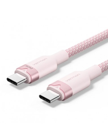 Vention Cable USB-C - Potencia hasta 240W - Longitud 1m - Recubrimiento de Nailon Trenzado - Velocidad hasta 480Mbps - Color