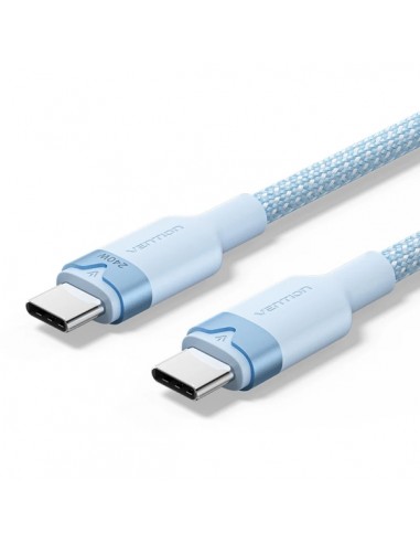 Vention Cable USB-C - Potencia hasta 240W - Longitud 1m - Recubrimiento de Nailon Trenzado - Velocidad hasta 480Mbps - Color