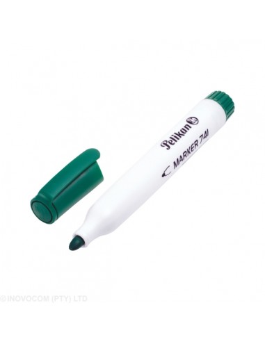 Pelikan 741F Rotulador para Pizarra Blanca - Punta de 2mm - Capuchon Antisecado - Borrable en Seco - Color Verde