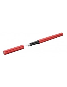 Pelikan Ineo Pluma Estilografica - Punta M - Caja Metalica - Aluminio Anodizado Satinado - Forma de Gota Antivuelco - Incluye