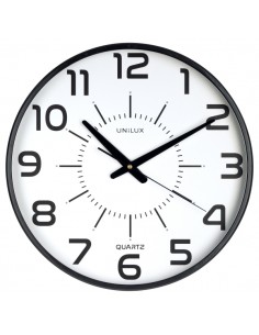 Unilux Unilux Maxi Pop Reloj de Pared - Pila Incluida - Numeros Grandes - Mecanismo Silencioso de Cuarzo - Color Negro