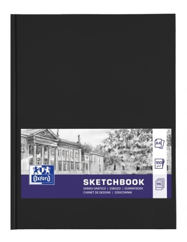 Oxford Oxfart Cuaderno de Bocetos - Formato A4 - 48 Hojas de 100g - Resistente al Borrado - Color Negro