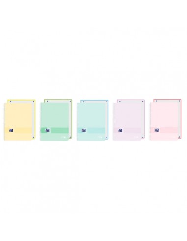 Oxford Live and Go Cuaderno de Espiral - Formato A4-- 80 Hojas - Rayado Horizontal 1 Linea - Tapa de Plastico -